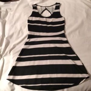 B Jewel Black and White Stripped Dress. Sleeveless